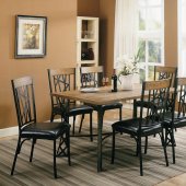 Black Metal & Brown Wood Modern 5Pc Dining Set