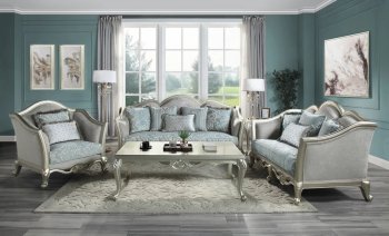 Qunsia Sofa LV01117 in Light Gray Linen by Acme w/Options [AMS-LV01117 Qunsia]