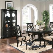 Black Finish Traditional 5Pc Dining Set w/Options