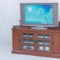 Cherry Finish Contemporary Tv Stand With Storage Cabinets