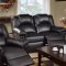 F6672 Motion Sofa Black Bonded Leather by Boss w/Options