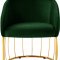 Gio Accent Chair 586 Set of 2 in Green Velvet by Meridian