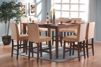 Cherry Finish Contemporary Square Shape Dinette