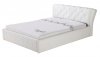 Natalie Bed in White Leather Match by Whiteline Imports