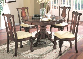 Brown Finish Classic 5Pc Dining Set w/Cushioned Seats [YTDS-NM3034-Norman]