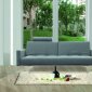 Dark Grey Fabric Contemporary Sofa Bed/Steel Metal Frame