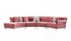 LCL-002 Sectional Sofa in Pink Velvet