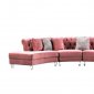 LCL-002 Sectional Sofa in Pink Velvet