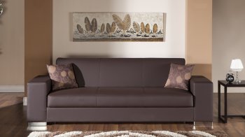 Kobe Escudo Brown Sofa Bed in Leatherette w/Options [IKSB-Kobe Escudo Brown]