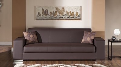 Kobe Escudo Brown Sofa Bed in Leatherette w/Options