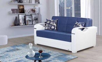 Etro Prime Loveseat Sleeper in Navy Blue Fabric by Mobista [MTLS-Etro Prime Navy Blue]