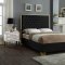 Lana Upholstered Bed in Black Velvet Fabric - Meridian w/Options