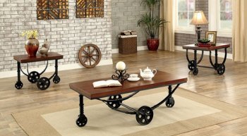 Reese Coffee Table & 2 End Table Set CM4331 in Dark Oak [FACT-CM4331-Reese]