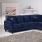 Ferrara Sectional Sofa 655 in Navy Velvet Fabric w/Options