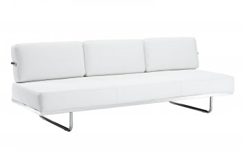 Charles Convertible Sofa in White Leather by Modway [MWSB-Charles White]