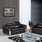 U8012 Sofa in Black Bonded Leather by Global w/Options