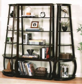 Cappuccino Finish Attractive Modern Five Shelf Bookcase