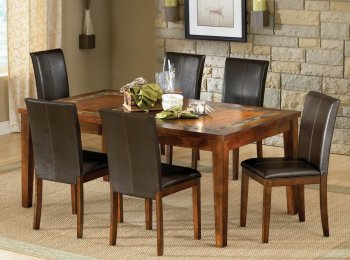 Brown Finish Modern Dining Table w/Optional Side Chairs [CTCDS-TBLDA550T]