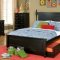 Morelle 1356 Captain's Bed in Black w/Trundle or Toy Box