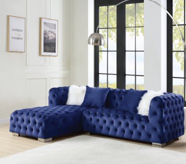 Syxtyx Sectional Sofa LV00333 in Blue Velvet by Acme