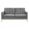 Loft Sofa in Gray Velvet Fabric by Modway w/Options