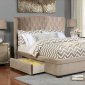 Aoife Storage Bed CM7544 in Taupe Velvet-Like Fabric