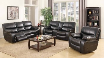 7730 Reclining Sofa in Black Leatherette w/Options [EGS-7730]