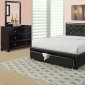 F9313 Bedroom Set by Boss w/ Black Faux Leather Upholstered Bed