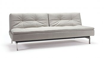 Dublexo Sofa Bed in Gray Fabric by Innovation w/Steel Legs [INSB-Dublexo Steel Legs-505]