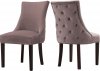 Hannah Dining Chair 774 Set of 2 Pink Velvet Fabric by Meridian