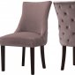 Hannah Dining Chair 774 Set of 2 Pink Velvet Fabric by Meridian