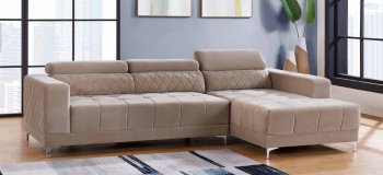 U0037 Sectional Sofa in Hyde Oat Fabric by Global [GFSS-U0037-SEC]