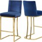 Heidi Counter Stool 777 Set of 2 Navy Velvet Fabric by Meridian