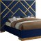 Vector Bed in Navy Velvet Fabric by Meridian w/Options