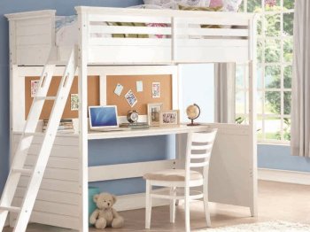 Lacey 37670 Loft Bed w/Desk in White by Acme [AMKB-37670-Lacey]