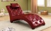 Burgundy Bonded Leather Elegant Modern Chaise Lounger