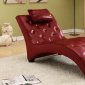 Burgundy Bonded Leather Elegant Modern Chaise Lounger