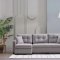 Mocca Sectional Sofa in Dupont Gray Fabric by Bellona