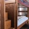 Ampelios Bunk Bed CM-BK102 in Mahogany w/Side Storage Drawers