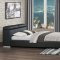 1807 Myall Upholstered Bed by Homelegance in Black Bi-Cast Vinyl