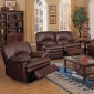 Brown Top Grain Leather Match Recliner Sofa, Loveseat & Chair