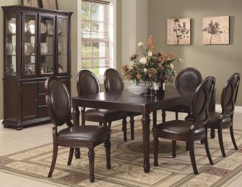 Brown Cherry Finish Traditional Dining Table w/Optional Items [CRDS-103201-Davina]