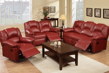 F6678 Motion Sofa in Burgundy Bonded Leather by Boss w/Options [PXS-F6678]