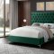 Cruz Bed in Green Velvet Fabric by Meridian w/Options