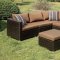 Abion Patio Sectional w/Ottoman CM-OS1821BR in Brown & Espresso