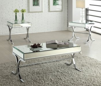 Yuri Coffee Table 3Pc Set 81195 in Chrome by Acme [AMCT-81195-Yuri]