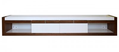 Booth TV Unit in White & Walnut by Whiteline Imports