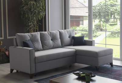 Lyon Reversible Sectional Sofa Bed in Oyem Gray by Istikbal