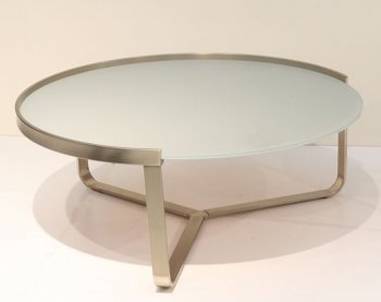 Clara Coffee Table w/Frosted Glass Top by Whiteline [WLCT-Clara]