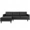 Empress EEI-1548 Sectional in Black Bonded Leather by Modway